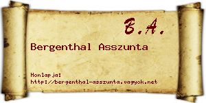 Bergenthal Asszunta névjegykártya